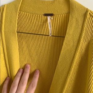 Long lovely Free People yellow Cardigan.